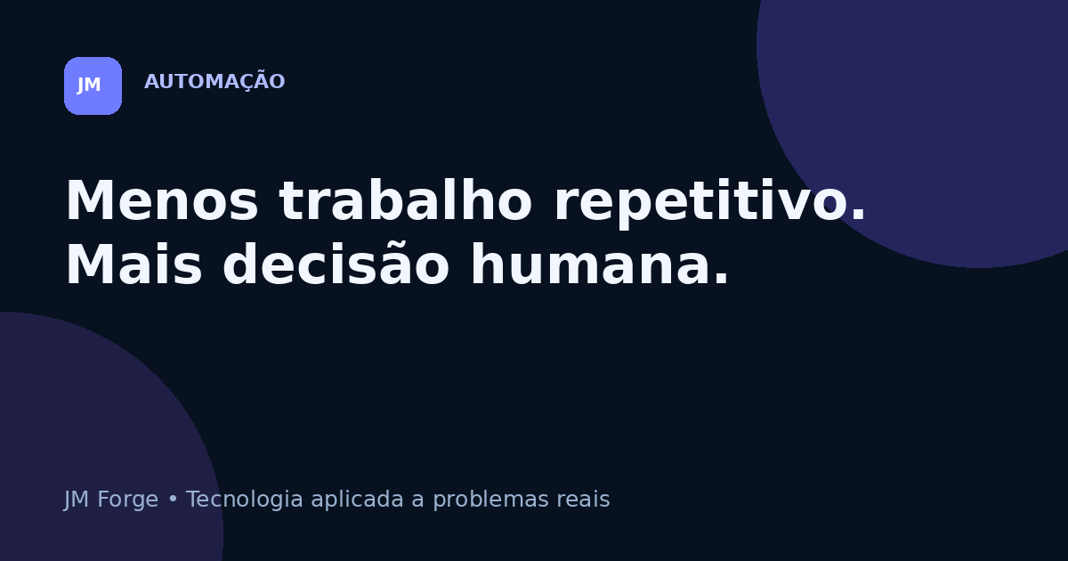 Automação não é substituir pessoas: é remover trabalho repetitivo